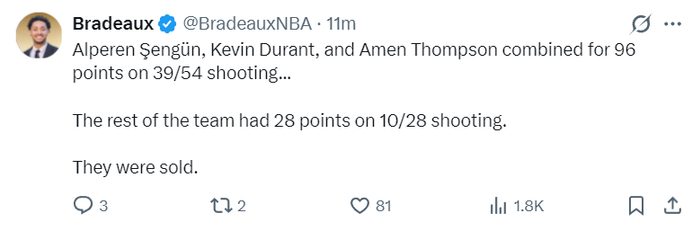 火箭末节反超仍遭公牛击溃 杜兰特空砍40分难救